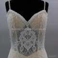 Designer Luxury Beaded Ball Gown Embroidery Lace Champagne Wedding Dress